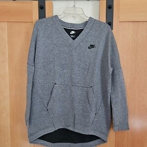 Nike Gray V-Neck Hoodie